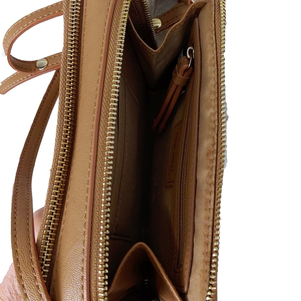 Nine West Gold Studded Adj. Strap Crossbody Bag - Picture 5 of 8